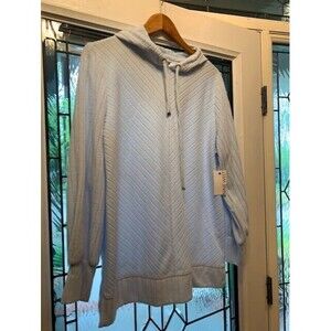 Nine West Powder Blue Hooded Knit Top - XL Cozy Lounge
